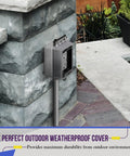 Heavy-Duty In Use Outdoor Weatherproof Decorator GFCI Outlet Cover For 1-Gang Receptacles, mounted on stone wall