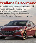 Hyundai Kia Front Stabilizer Sway Bar Link Kit Fits Accent Elantra Tucson Veloster Rio Forte Soul Sportage 2011 To 2022 Easy Install Durable Replacement No Hassle Fit, front pair steel