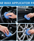 18 Pack 5 Inch Car Wax Applicator Pads Set Foam Microfiber Buffing Pads for polishing steering wheel, door, console, tire