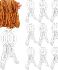 10 Pack Transparent Balloon Arch Clips For Effortless Balloon Garlands And Backdrops With 200 Stretchy Rubber Bands shown in hand