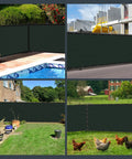 Collage of Chain Link Fence Privacy Screen 6x50ft Outdoor 90 Percent Privacy Cover for backyard or pool installed on fences