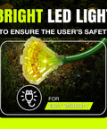 Close-up of LED-lit end of 75 Foot Outdoor Indoor Extension Cord With Three Outlet 12 3 Gauge Heavy Duty ETL Listed Waterproof Flexible SJTW Power Cord.