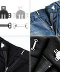 Must Have 224 Pcs Sewing Hooks And Eyes Closure Set With Button Hook Snap Kit Including Bra And Skirt Hooks shown on pants