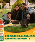 Outdoor Insect And Mosquito Fogger Kills And Repels Bugs In Your Yard For Backyard Hangouts Kills And Repels Flies Mosquitoes Gnats Wasps And More In An Up To 900 Square Feet Area Pack Of Two Sixteen Ounce Bottles with family enjoying backyard