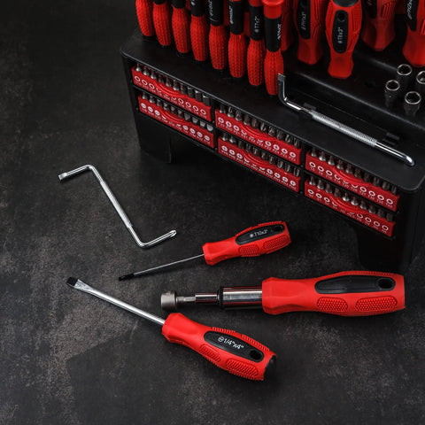 Magnetic Screwdriver Set With Rack And Accessories For DIY Projects Includes 23 Standard Screwdrivers, 8 Precision Drivers