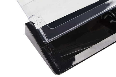 Close-up of Clear Letter Size Wall File Organizer, 2 Pack, Easy Mount with anchor screws and tape, snap together durable design.