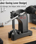 Heavy Duty Manual Arbor Press 3 Ton Desktop Punch Machine Cast Iron Hand Press with labor-saving lever design in use.