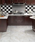 Peel And Stick Marble Look Vinyl Floor Tiles 12x12 Inch 32-Pack Waterproof Removable Floor Tiles for Kitchen DIY No Grout Needed