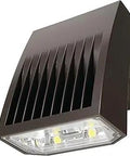 XTOR6BW Crosstour 58W Carbon Outdoor Integrated LED Wall Pack with bronze finish and 4000K neutral white light, angled view.