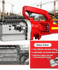 Heavy Duty Electric Hydraulic Rebar Cutter Machine Cuts #6 4-20mm Steel Bars In Seconds Portable Power Tool for construction site jobs.