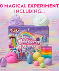 Unicorn Slime And Crystals Science Kit For Kids Ages 8 To 12, box with colorful materials including slimes, dough, and crystals.