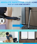 Upgraded 2 In 1 Door And Sliding Window Security Bar Adjustable Heavy Duty Jammer For Apartment Home And Hotel Rooms Travel Ready