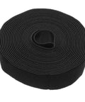 Adjustable Reusable Hook And Loop Cable Ties For Superior Desk Wire Management And Phone Charger Cord Organizing To Keep Your Tech Setup Snazzy And Totally Tidy in a rolled black design.