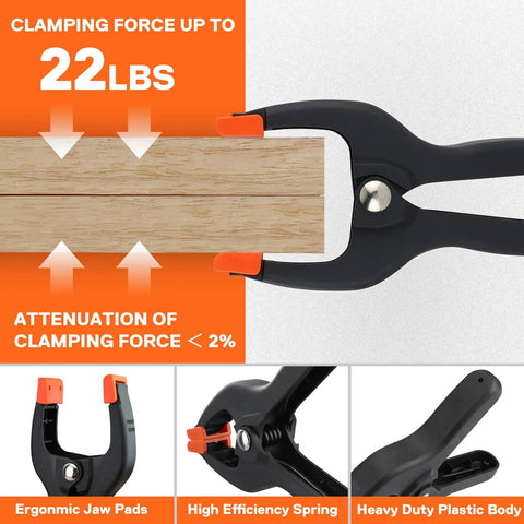 5 In 1 Strap Clamp Kit With Four Pack Six And Two Sevenths Inch Spring Clamps for woodworking clamps wood with 22 lbs force