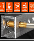 Pro Grade Spiral Point Tap For 1/2-13 UNC Right Hand Cutting showing gold tap threading through metal, highlighting durability features.