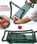 Demonstration of how to fold Your Go To Garden Kneeler Seat Folding 2 In 1 Kneeling Chair With Handles And Foam Padded Seat
