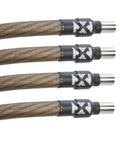 Four Pack 4 AWG Wire End Ferrules With Heat Shrink Tubing Included For Setscrew Terminals, showing four black ferrules side view
