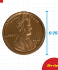 Play Pennies Set Of 100 Plastic Coins Realistic US Currency 0.75 inch penny with Abe Lincoln for money math practice.