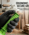 Heavy Duty 16 Inch Firewood Marking Tool Featuring Automatic Paint Roller for Shoot Straight Lines and No Sweat Log Sorting Built Tough Weatherproof handle with ergonomic green grip.