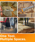 Rocket Cordless Air Broom For Indoor And Outdoor Cleaning in different settings like a patio, driveway, and truck bed