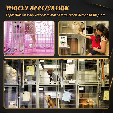 Various pet enclosures showcasing 900 Pcs Rabbit And Chicken Wire Cage Clips With Fence Pliers All In One Hog Rings Snap Ring Pliers.