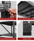 Close-up details of 71.3 Inch Heavy Duty Garage Shelving Units With 24 Inch Deep Shelves 5000 Lbs Capacity Steel Storage Racks.