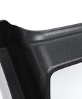 Close-up of black Gear Tray Organizer For Jeep Wrangler JL JLU And Gladiator JT 4xe Center Console Storage Box, textured surface