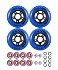 Inline Skate Wheels 80mm 24mm Deep Sea Blue Four Pack With Optional Bearings Spacers And Washers Durable Replacement