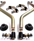 Adjustable Steering Drag Link Kit For 436884 436885 436887 Husqvarna Craftsman Poulan Pro Models With Sector Gear Caps, Beefy 4130 Steel, Zinc Coating, 360 Degree Crimp, Improves Wheel Alignment And Toe In And Toe Out, shown with rods and caps