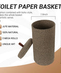 Dope Freestanding Toilet Paper Storage Stand In Natural Jute Weave with lid, 3 mega rolls capacity, boho chic design, 14.5 in tall.