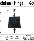 6 Inch Antique Style Black Iron Hinge Set For Doors Gates Cabinets And Barn Doors Heavy Duty Victorian Decor Hinges close-up
