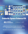 Out Of This World Space Science Kit With Sixty One STEM Experiments For Kids Ages Eight And Up Includes DIY Telescope Moon Rocks Crystals Slime Archaeology Activities And Twenty One Guided Projects Plus Forty At Home Activities In Astronomy And Chemistry displayed with components.