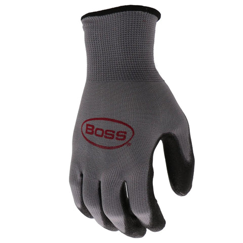 Men's Grip Polyurethane Coated Work Gloves Ten Pack Water and Chemical Resistant Abrasion Resistant Superior Grip Spandex Backing