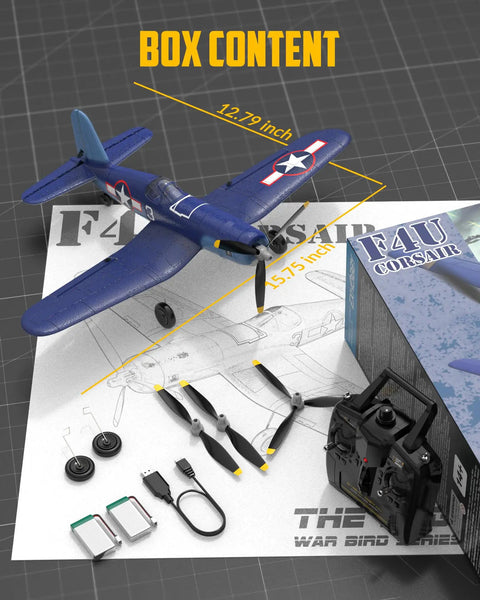 Beginner Friendly WWII F4U Corsair RC Plane With Aileron 4CH 2.4Ghz Remote Xpilot Gyro Stabilizer Self Righting components