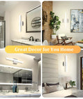 Modern Vanity Light Above Mirror 16 Inch 9W Soft Shadow Free Makeup Friendly Chrome Finish Bathroom Bar Light Natural White 4000K Non Dimmable For Small Spaces in various room settings.