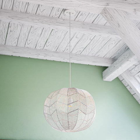 White Rattan Pendant Light Snaggle One Light Large Ceiling Fixture For Vaulted Ceilings With Rattan Shade Adjustable Hanging