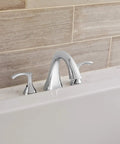 Two Handle Roman Tub Faucet Trim Kit In Chrome Finish Valve Not Included High Rise Slip On Spout 3 Hole 8 To 12 Inch