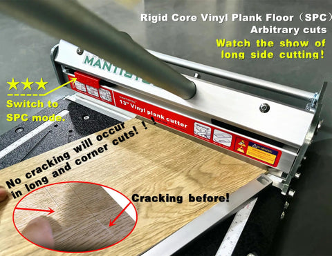 13 Inch Pro Vinyl Floor Cutter LVT 330 Beast cutting SPC vinyl plank with adjustable blade on job site