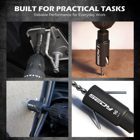 Five Piece Wing Nut Driver Set With Magnetic Aluminum Storage Rail Includes 10mm 12mm 14mm 16mm 18mm Metric Sizes And Quarter Inch Hex Shank Bits A Handy Pro Grade Kit in use with drills