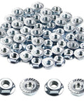 Kickass Heavy Duty 1/4-20 Serrated Flange Hex Nuts 304 Stainless Steel For Car Front Grill And Auto Body Mods Top Notch Fasteners That Stay Locked Down Tight Always, pack of 50.