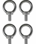 Set Of Four Beefy Marine Grade Stainless Steel Lifting Eye Bolts Five Sixteenth Inch UNC AISI 316 18 Pitch Heavy Duty Load For Cables Ropes