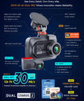 Dual 4K Front And 2K Rear Dash Cam For Your Ride With STARVIS 2 Sensors HDR featuring built-in WiFi and CPL filter package.