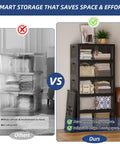 No Sweat Roll Away Stackable Storage Bins With Smooth Casters And Parking Brakes Large Folding Closet Organizers For Messy Rooms And Junk Drop Boxes Black Five Pack Ready comparison image showing collapsible storage option.