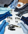 Six Piece Zipper Repair Kit With Replacement Sliders Teeth Top And Bottom Stops Insertion Pins For Jackets Bags And Pants Fix Any Zipper Fast And Easy