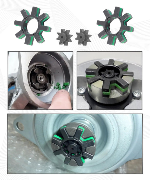 2Pcs Steering Damper Kit For Electric Power Steering Motor Shaft With Durable Rubber Abs Spacers showing blue and green components.