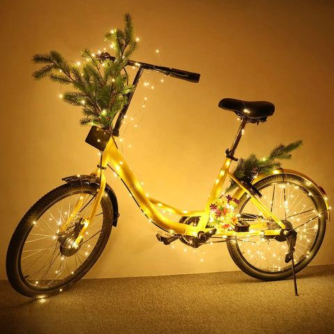 Outdoor Dope Solar String Lights 39 Feet Copper Wire With 120 LED Eight Modes Warm White Waterproof decorating bicycle