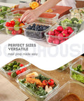 10-Pack Glass Food Storage Containers With Tempered Lids For Meal Prep And Leftovers, Borosilicate Glass, filled with fresh produce