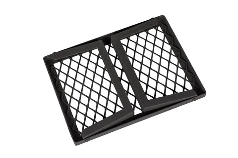 Heavy-Duty Portable Camping Grill Grate For Open Flame Cooking, Foldable, Sturdy Steel Mesh, 15.9 By 12.2 Inches, Black, Folded View