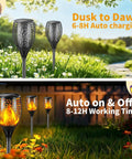 Outdoor Solar Torch Lights With Dancing Flame 99 LED 43 Inch Waterproof And Weatherproof Solar Powered Pathway Lights For Garden Patio Yard Easy Install Ideal For Christmas And Seasonal Decor 1 Pack