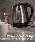 Electric Tea Kettle 1.7 Liter Cordless Boiler With 1500 Watts For Fast Boiling Auto Shutoff And Boil Dry Protection Stainless Steel